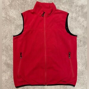 Vintage LL Bean Fleece Vest Mens Size XL Zip Up Red Outdoor Gorpcore Hiking